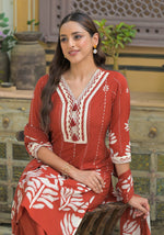 Smart cotton digital printed dupatta suit set