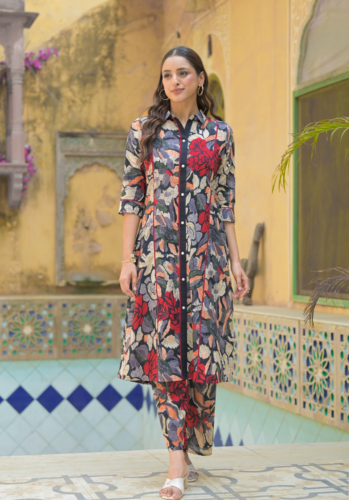 Smart digital printed cotton co ord