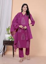 Premium cotton embroidered full suit