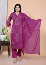 Premium cotton embroidered full suit