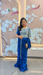 Heavy handwork drape saree with belt