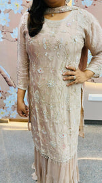 Super gorgeous n pretty pretty handwork suit set in chinon