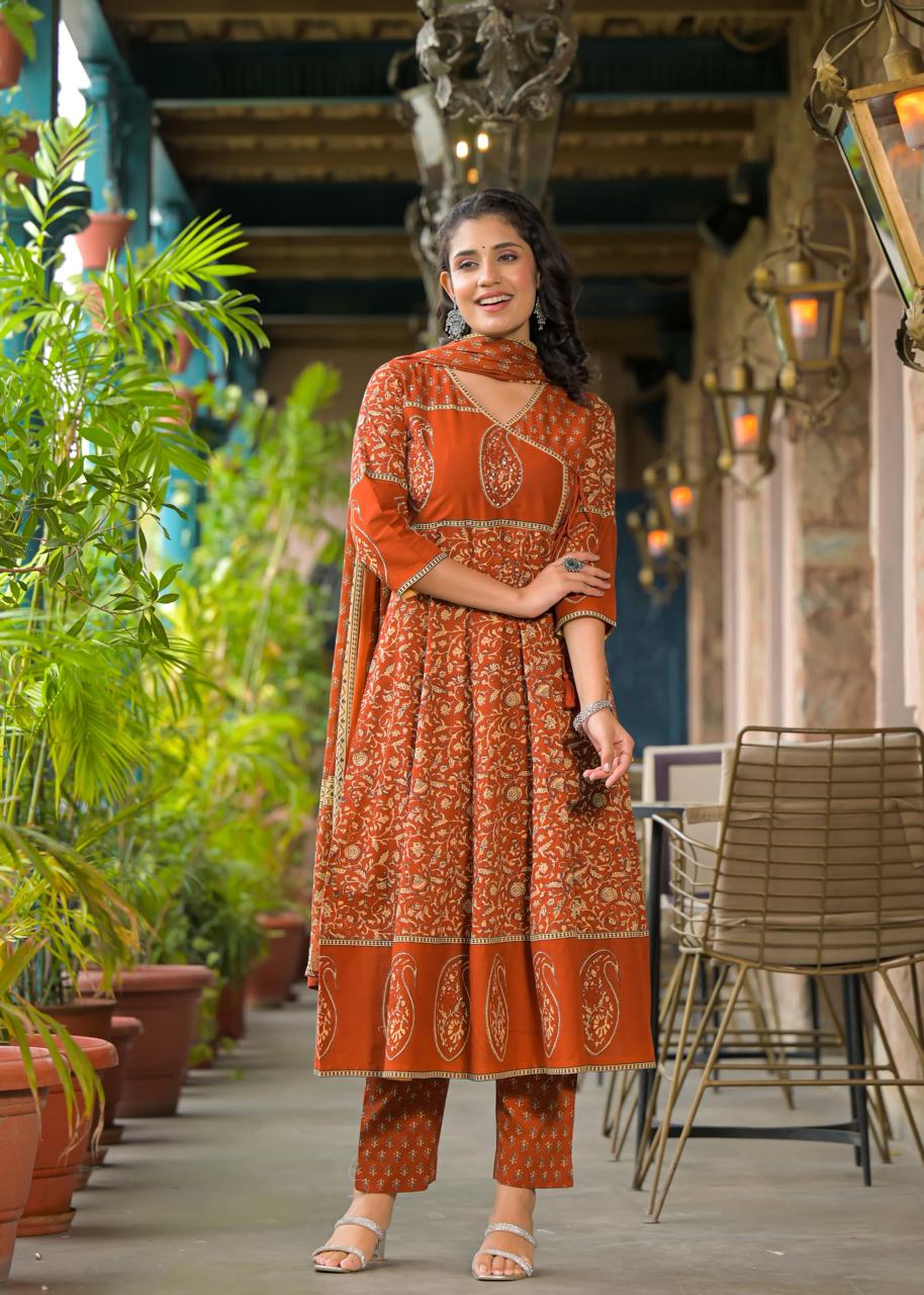 Pure cotton Angrakha suit set