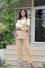 Restocked!! Wow jute cotton embroidered co ord set
