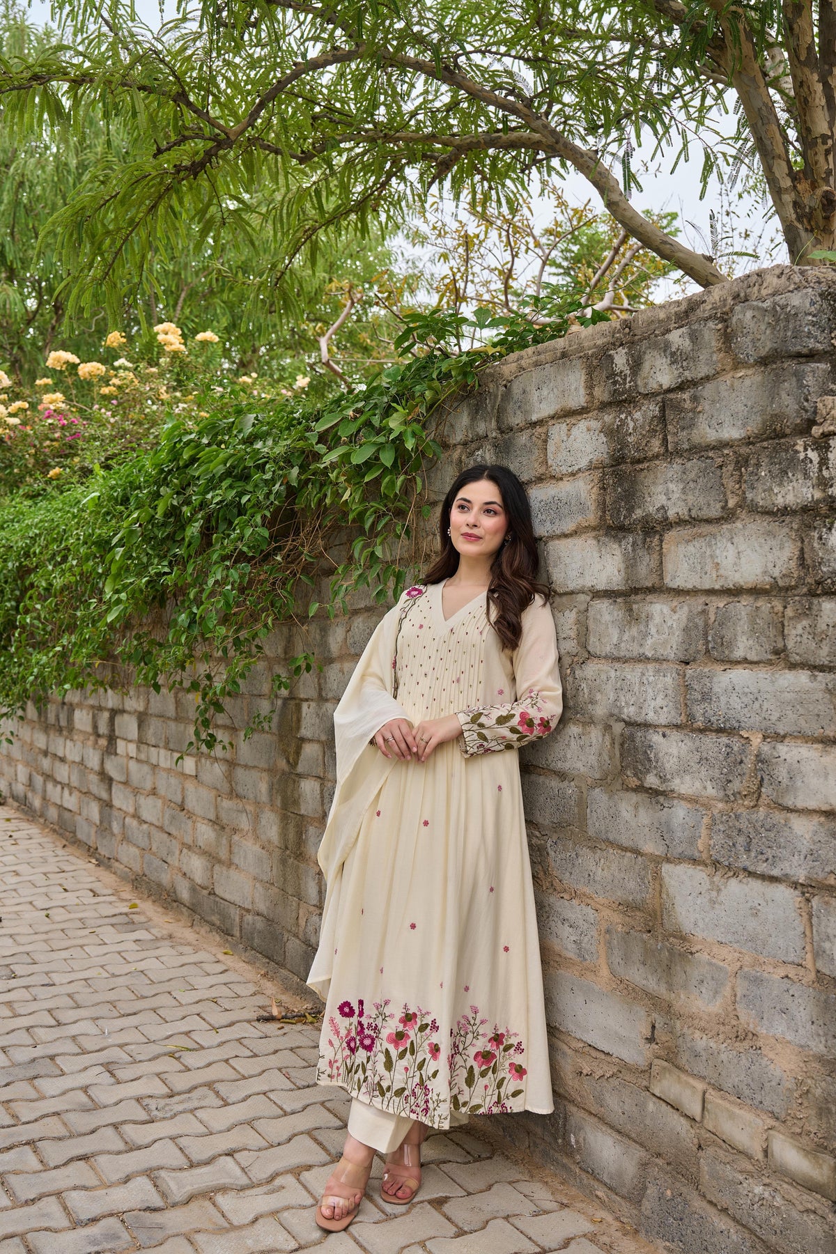 Premium Mul cotton fully embroidered full suit set