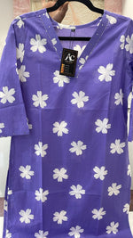 Purple floral cotton kurta