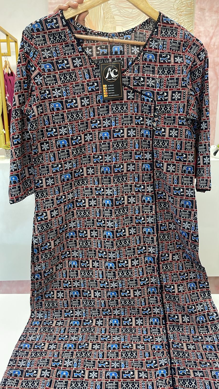 Cotton Angrakha cotton kurta