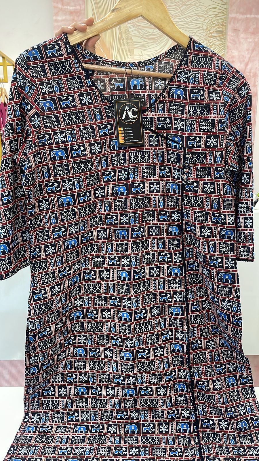 Cotton Angrakha cotton kurta