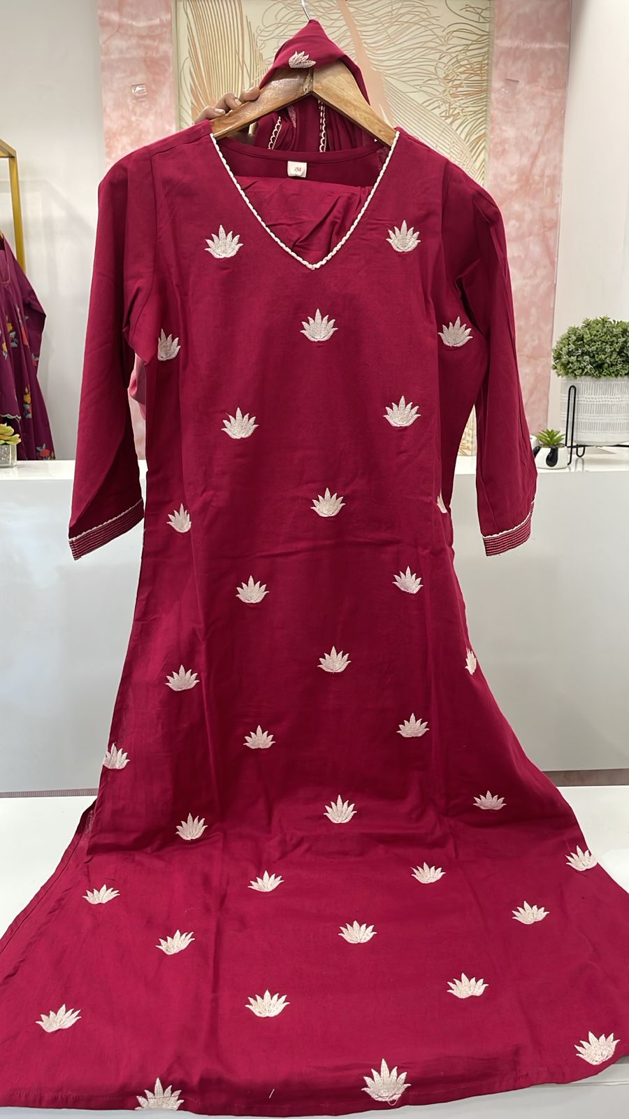Embroidered cotton kurta full suit