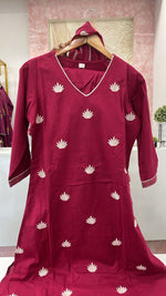 Embroidered cotton kurta full suit