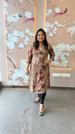 Gorgeous real mirror pure cotton Kalamkari kurta