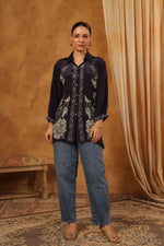 Pure crepe blue shirt