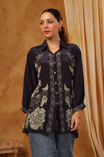 Pure crepe blue shirt