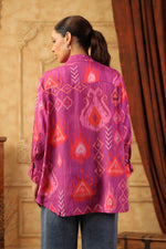 Pure crepe pink Ikkat shirt