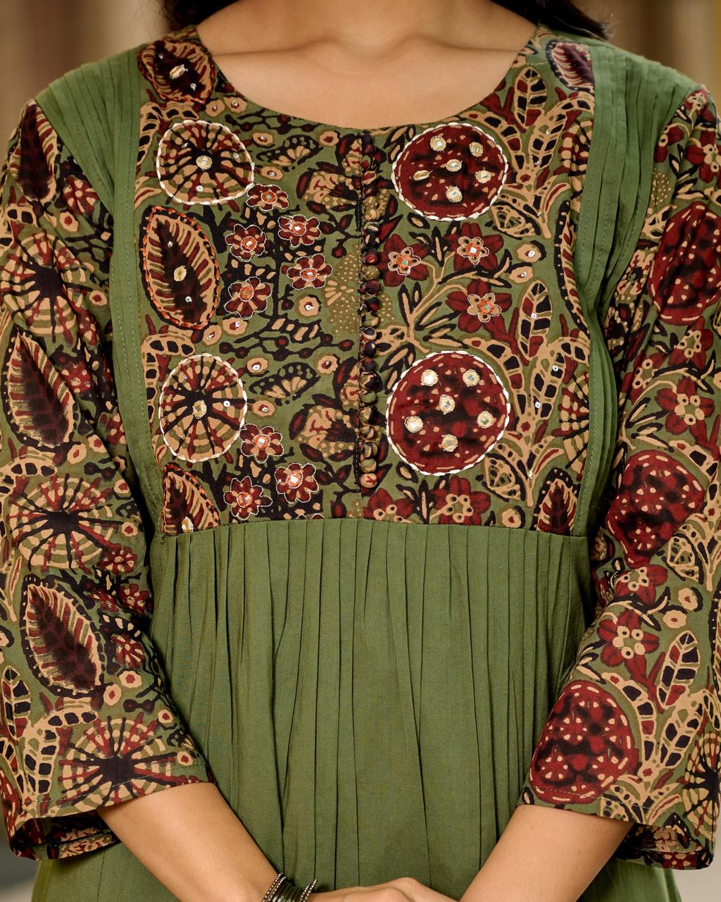 Wow Kalamkari cotton full suit set