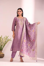 Shimmer tissue handwork shirt paired with banarasi dupatta and a shantoon pant (extra margin available)