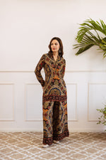 Heavy rayon beautiful co ord set in green