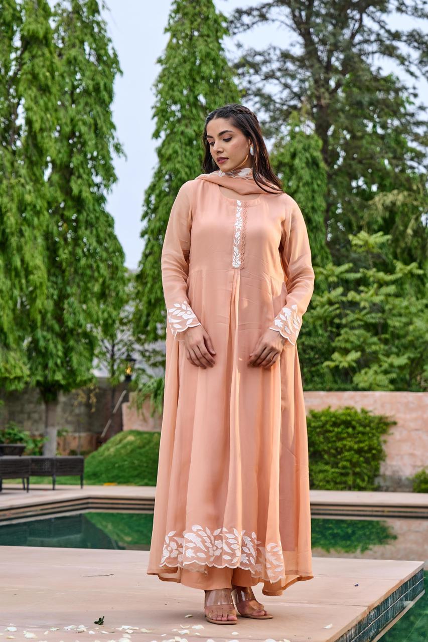 Premium designer Mul Chanderi suit set