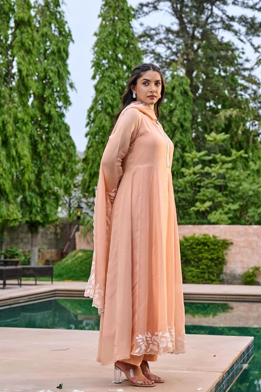 Premium designer Mul Chanderi suit set