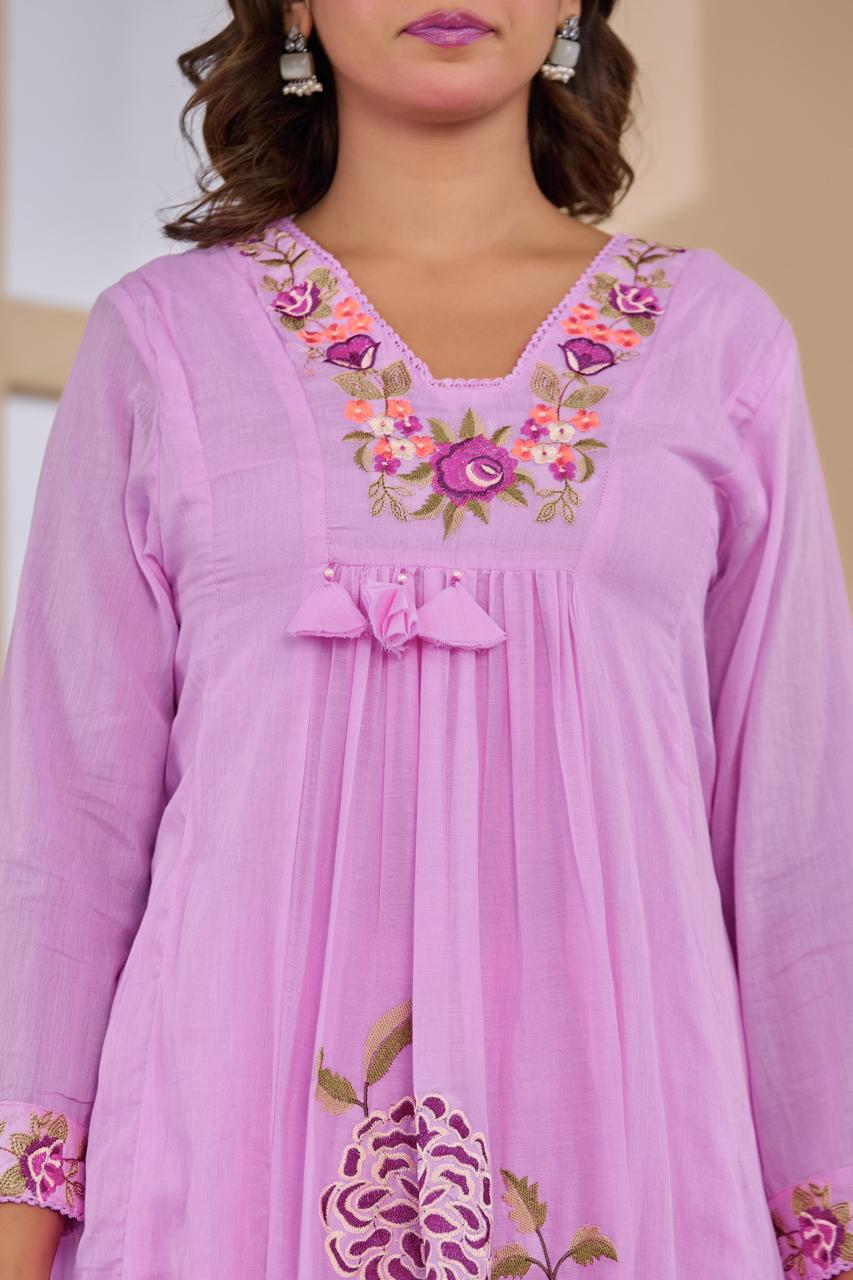 Fully embroidered lining full suit set