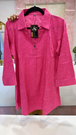 Pretty n premium cotton self top in pink