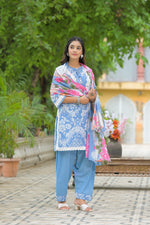 Designer pure cotton lace detailing suit set