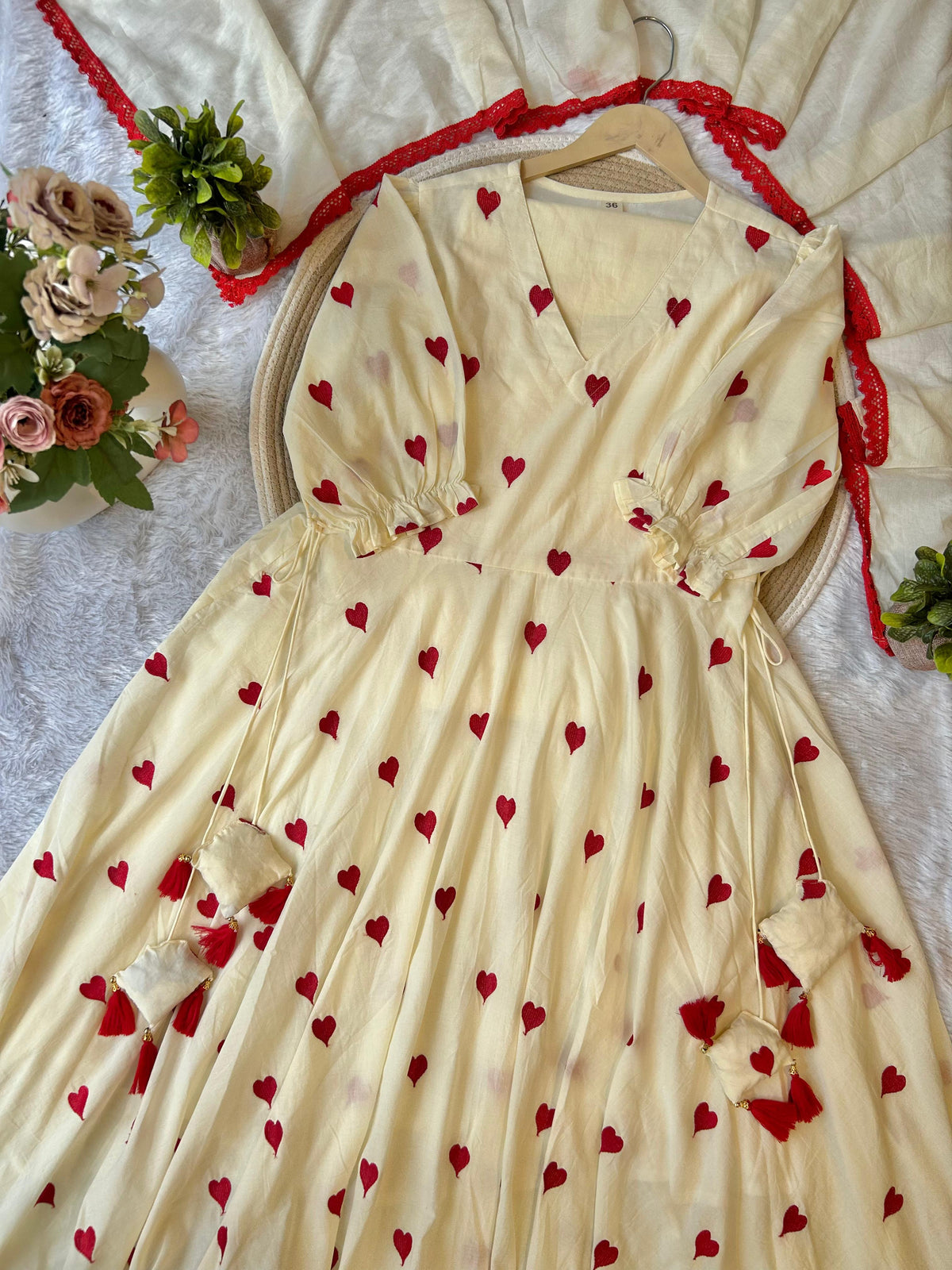 Pretty premium cotton Mul lining Anarkali suit set