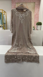 Pure chinon hand work suit set