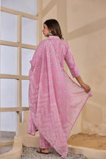 Real mirror stunning pure cotton suit set in pink
