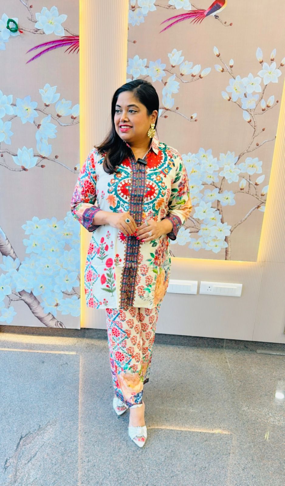 Pure crepe digital printed co ord set