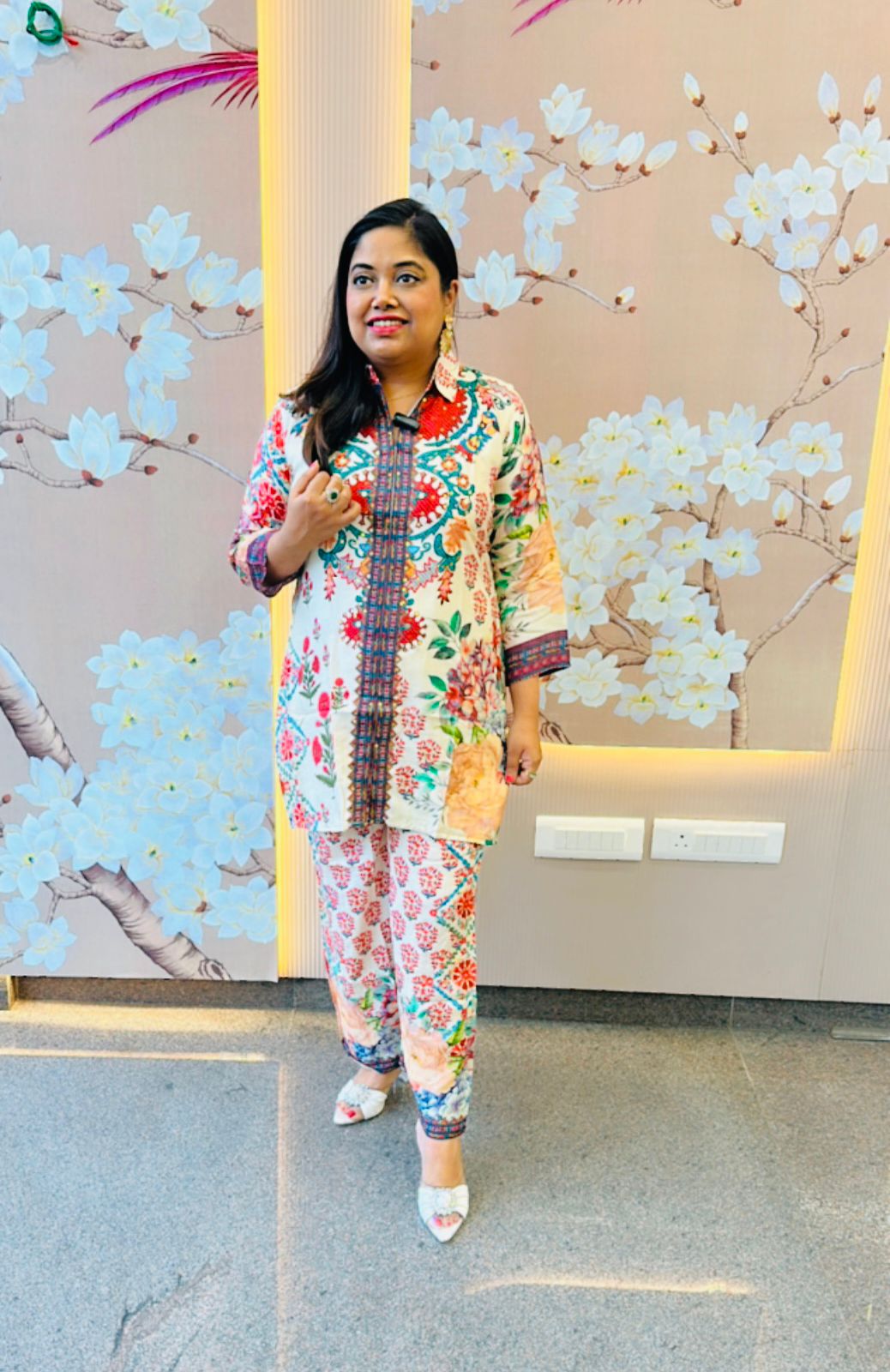 Pure crepe digital printed co ord set