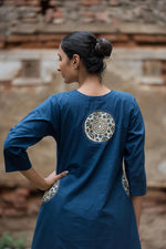 Smart designer pocket and back blue co ord set