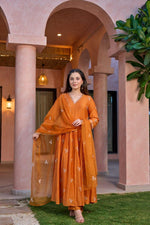 Pure Mul Chanderi lining Zari work suit set 