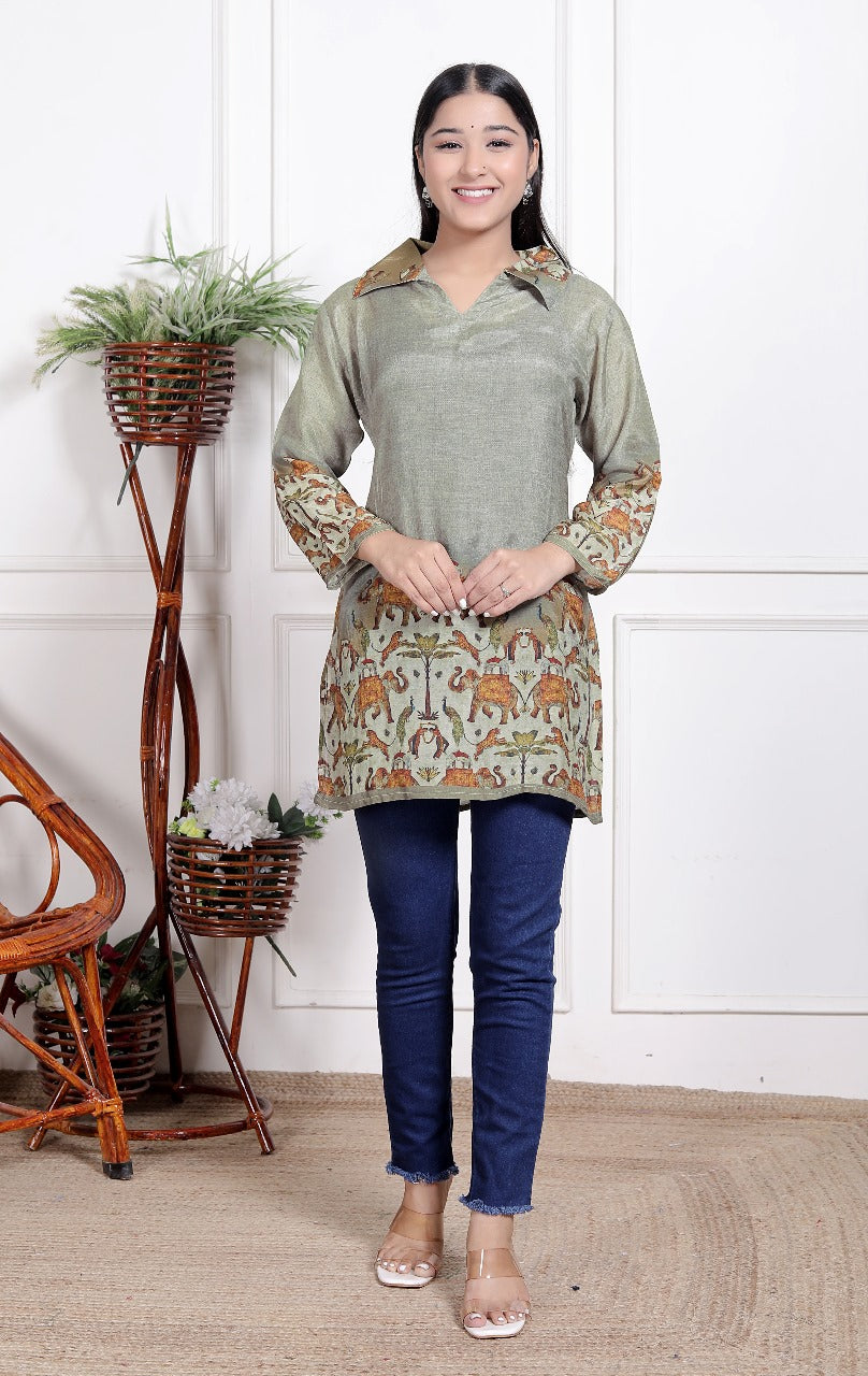 Pretty silk pichawai top