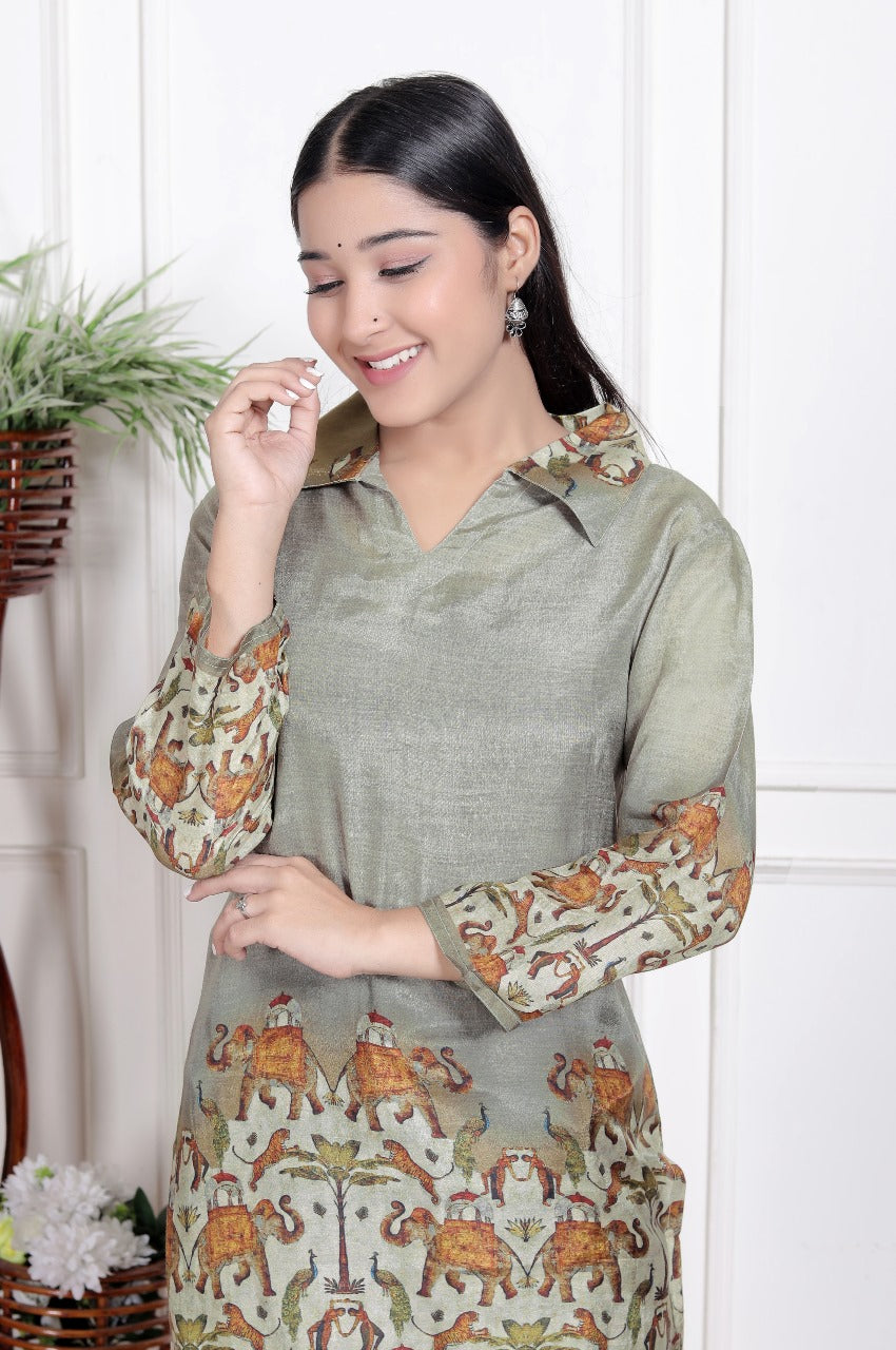 Pretty silk pichawai top