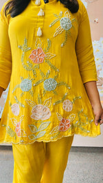 Gorgeous hand work pure Mul silk lining co ord set