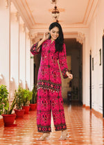 Smart embellished Rani pink pear detailing co ord set