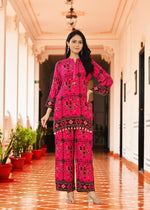 Smart embellished Rani pink pear detailing co ord set