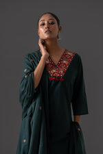 Beautiful cotton V neck ful suit set