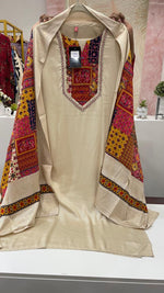 Gaji silk suit set paired with a pretty dupatta