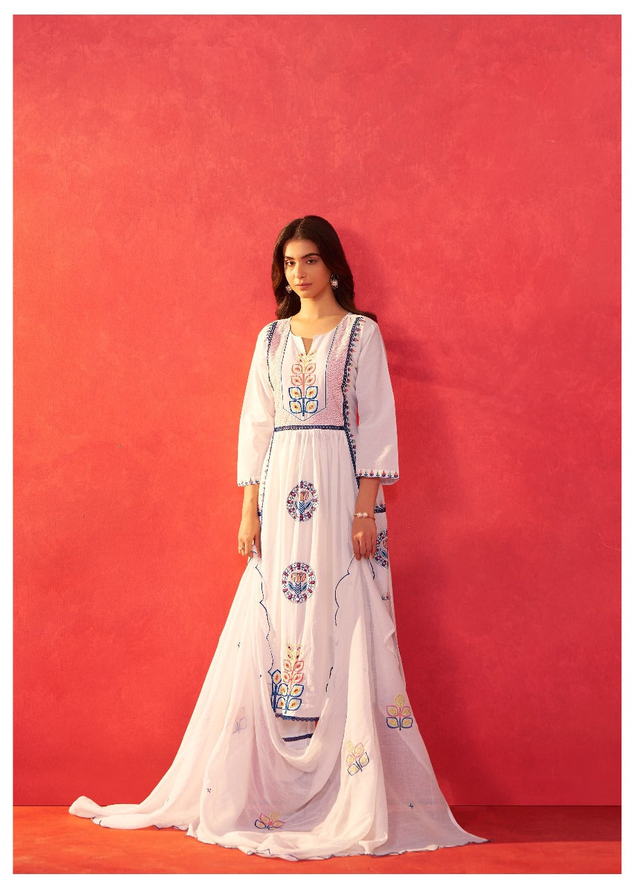 Premium Mul cotton lining embroidered suit set