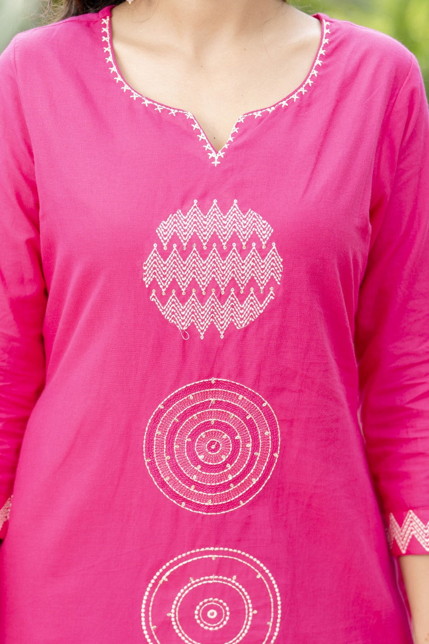 Pure cotton fully embroidered suit set