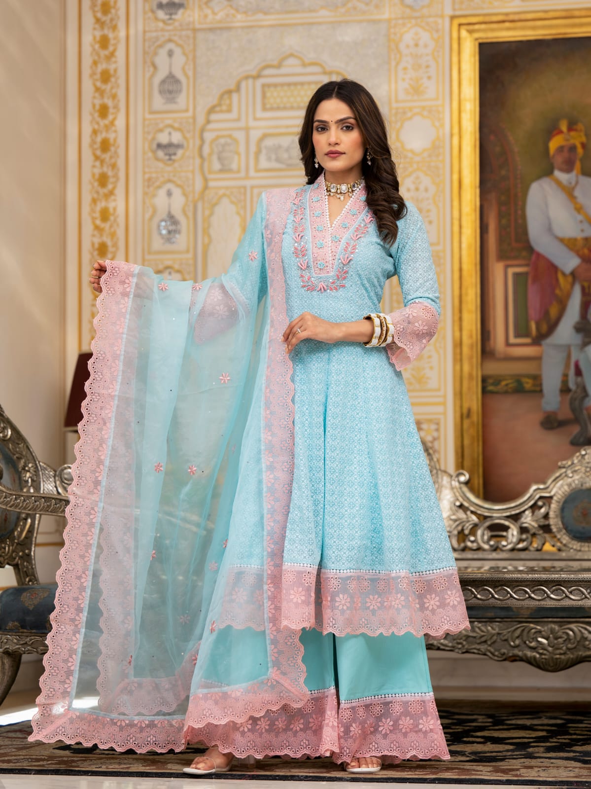 Premium georgette designer lining suit set