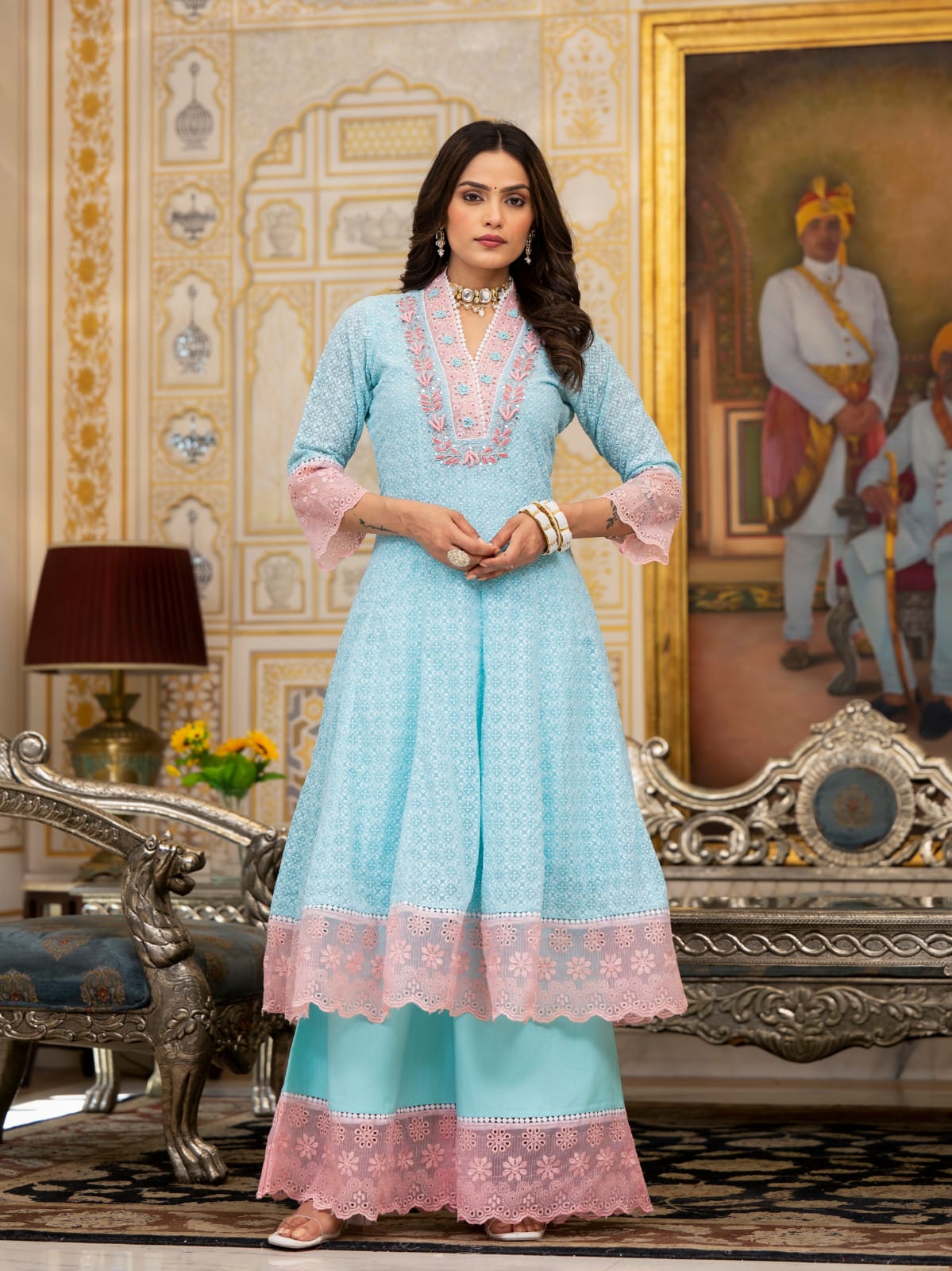 Premium georgette designer lining suit set