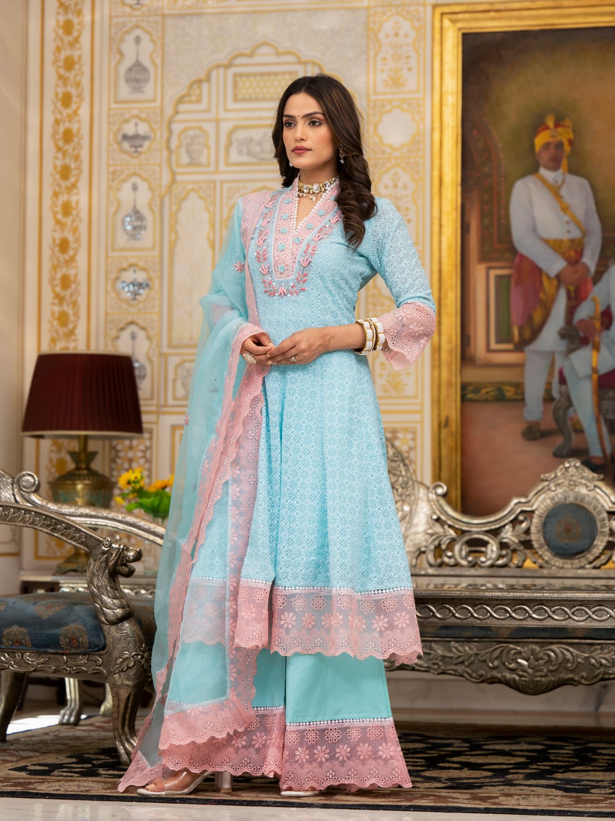 Premium georgette designer lining suit set