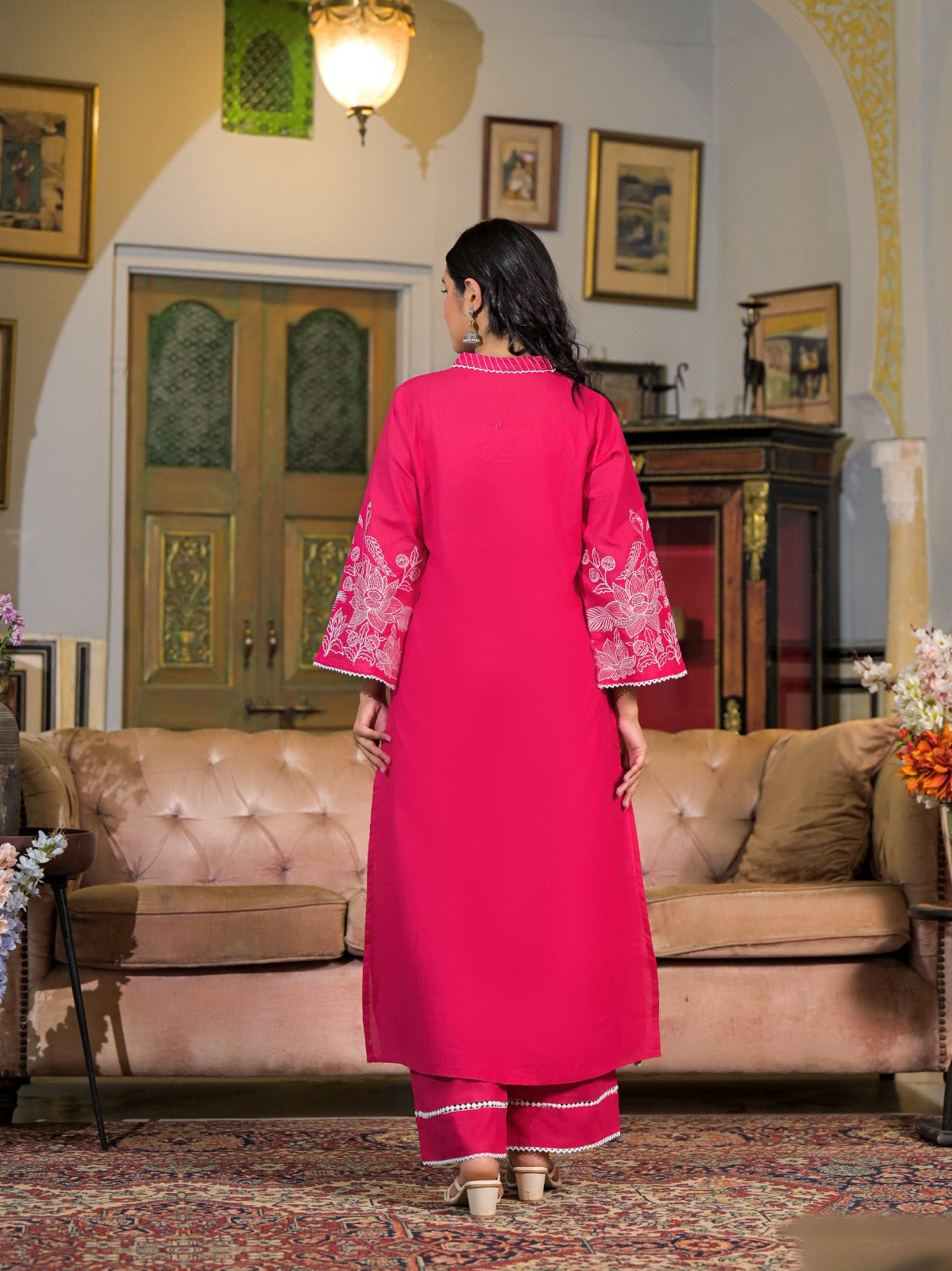 Beautifully embroidered cotton suit set