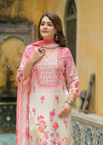 Premium pure crepe lining full suit set in pink