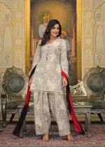Pretty cotton Farsi salwar suit set with Pom Pom lace detailing suit set