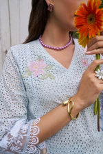 Smart appliqué Shifli co ord set in blue