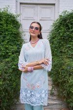 Smart appliqué Shifli co ord set in blue